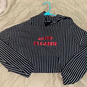 Graphic cropped jacket